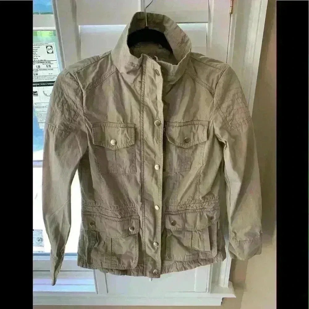 Banana Republic Tan Military style utility jacket